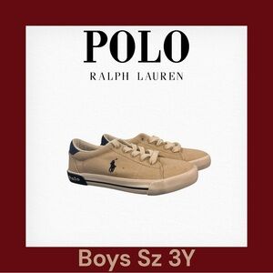 Polo Ralph Lauren Little Boy's Graftyn Sneakers Shoes Sand/Navy  Sz. 3